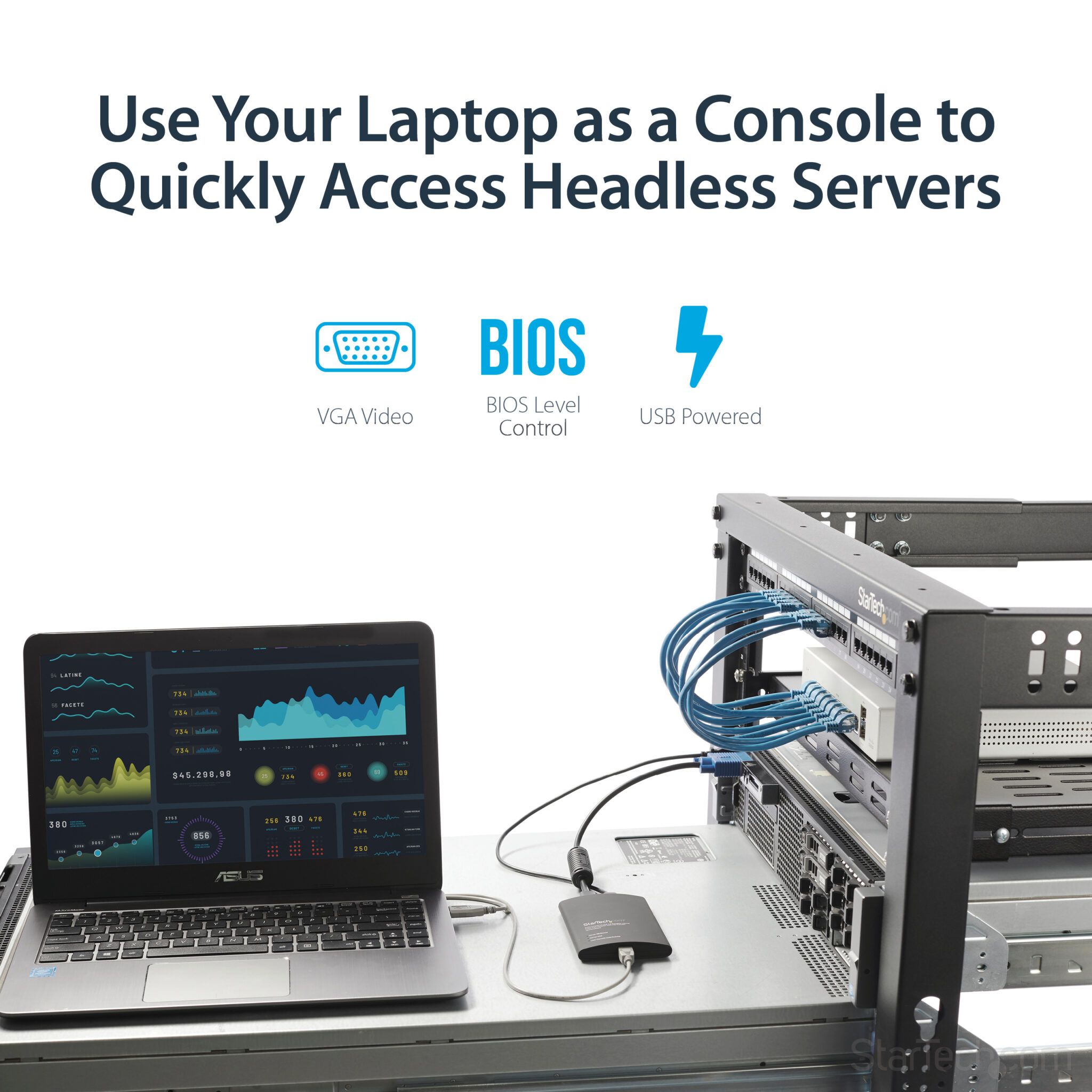 NOTECONS01 KVM Console to USB 2.0 Portable Laptop Crash