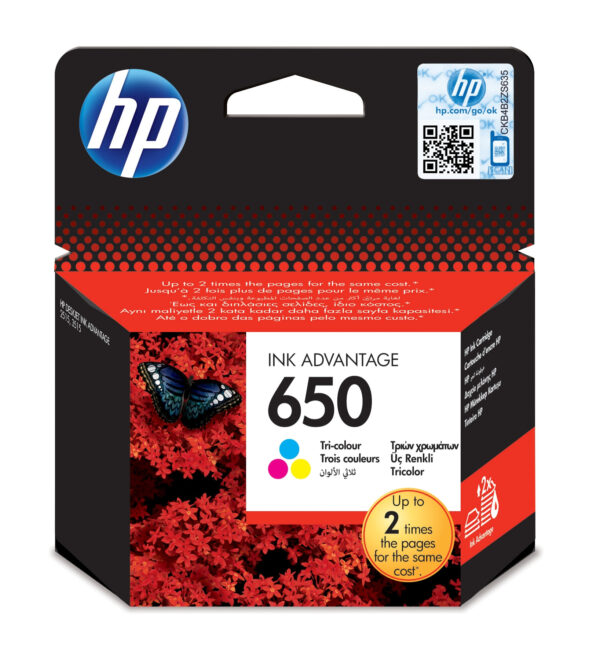 CZ102AE HP 650 Tri-color Original Ink Advantage Cartridge