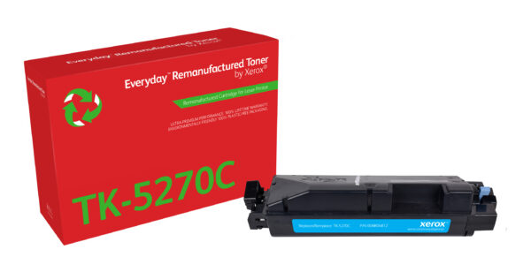 006R04812 Everyday Remanufactured Everyday™ Cyan Remanufactured Toner by Xerox compatible with Kyocera TK-5270C, Standard capacity
